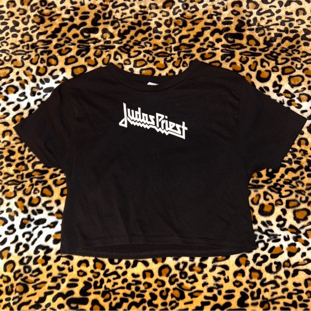 Judas Priest Graphic Crop Top Grunge Graphic Tee